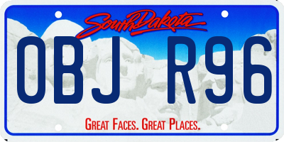 SD license plate 0BJR96