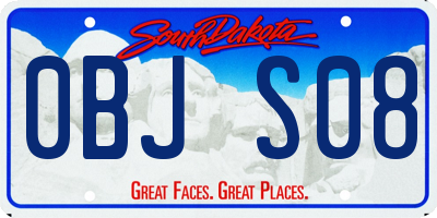 SD license plate 0BJS08