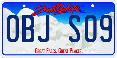 SD license plate 0BJS09