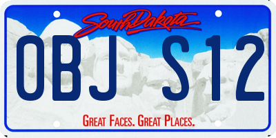 SD license plate 0BJS12