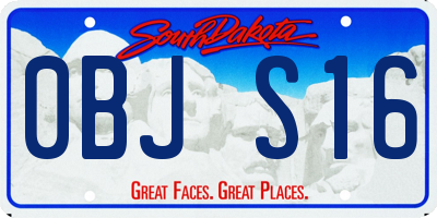 SD license plate 0BJS16