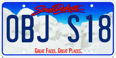 SD license plate 0BJS18