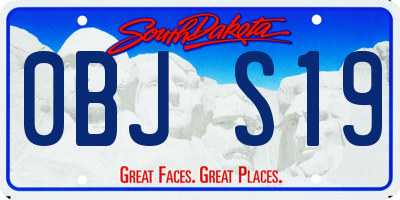 SD license plate 0BJS19