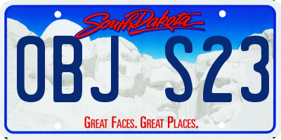 SD license plate 0BJS23