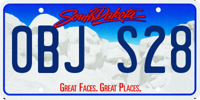 SD license plate 0BJS28