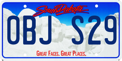 SD license plate 0BJS29