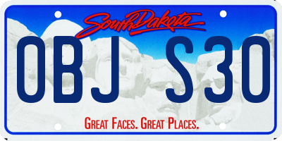 SD license plate 0BJS30