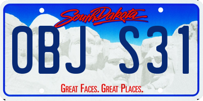 SD license plate 0BJS31