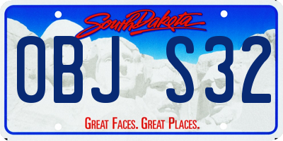SD license plate 0BJS32