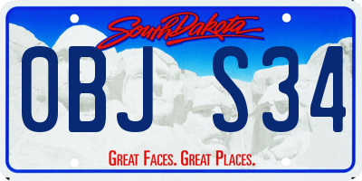 SD license plate 0BJS34