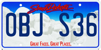 SD license plate 0BJS36