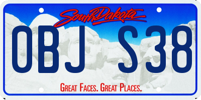 SD license plate 0BJS38