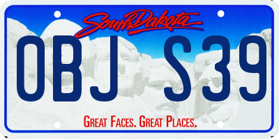 SD license plate 0BJS39