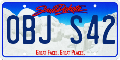 SD license plate 0BJS42