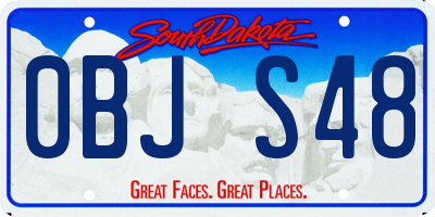 SD license plate 0BJS48