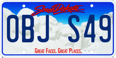 SD license plate 0BJS49