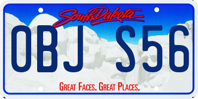 SD license plate 0BJS56
