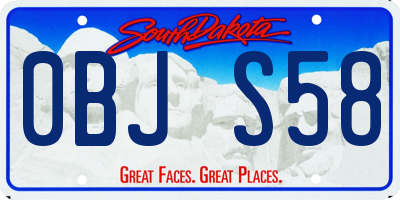 SD license plate 0BJS58