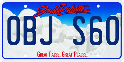 SD license plate 0BJS60