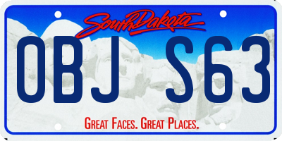 SD license plate 0BJS63