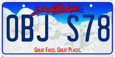 SD license plate 0BJS78