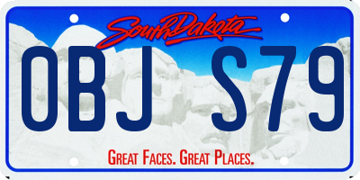 SD license plate 0BJS79