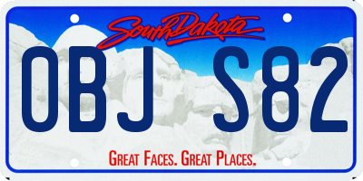 SD license plate 0BJS82