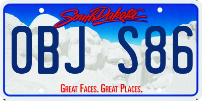 SD license plate 0BJS86