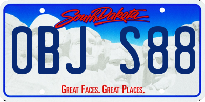 SD license plate 0BJS88