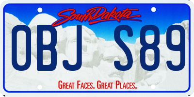 SD license plate 0BJS89