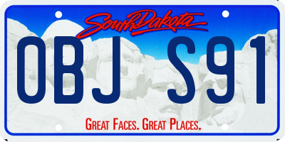 SD license plate 0BJS91