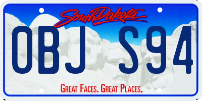 SD license plate 0BJS94