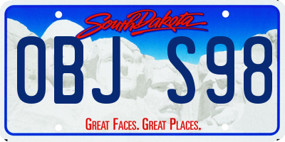 SD license plate 0BJS98