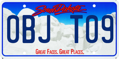SD license plate 0BJT09