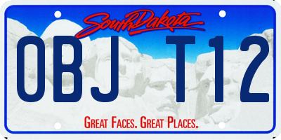 SD license plate 0BJT12