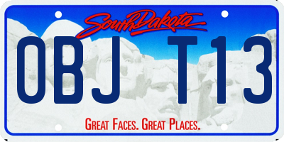 SD license plate 0BJT13