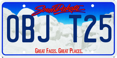SD license plate 0BJT25