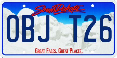 SD license plate 0BJT26