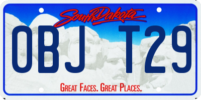 SD license plate 0BJT29