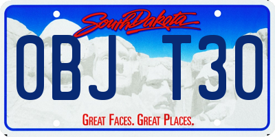 SD license plate 0BJT30