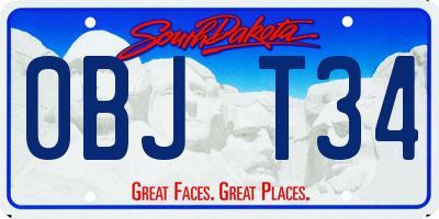 SD license plate 0BJT34