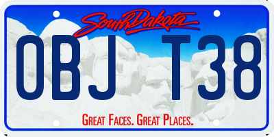 SD license plate 0BJT38