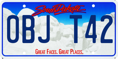 SD license plate 0BJT42