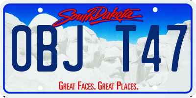 SD license plate 0BJT47