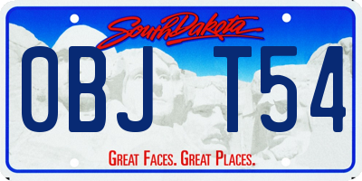 SD license plate 0BJT54