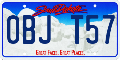 SD license plate 0BJT57