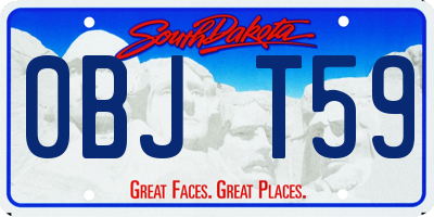 SD license plate 0BJT59