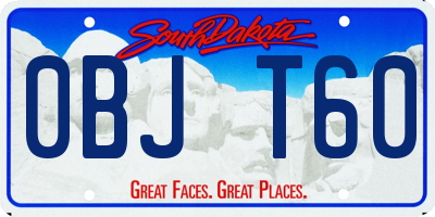 SD license plate 0BJT60