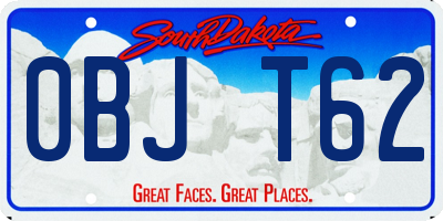 SD license plate 0BJT62