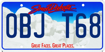 SD license plate 0BJT68